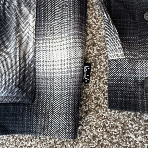 Women’s Herschel Supply Company Button Down Black and Gray Plaid Flannel Shirt - Picture 4 of 4